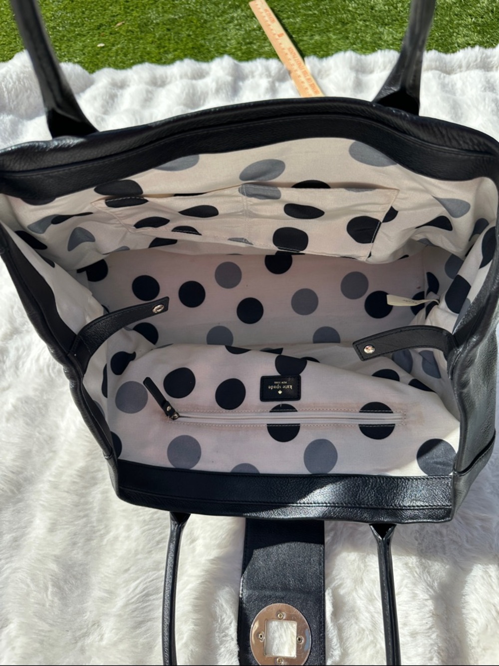 Kate spade black leather tote - Picture 13 of 15